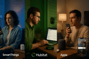 smartthings vs hubitat 2025, homekit vs hubitat comparison, best smart home hub 2025, hubitat for advanced automation, smartthings hub review 2025, apple homekit smart home system, home automation 2025 guide, smart home hub showdown, homekit vs smartthings vs hubitat, serious smart home user tools, zigbee vs homekit, z wave smart home hub, best automation platform 2025, smart home compatibility guide, local control smart home 2025, hubitat automation rules 2025, smart home hubs for power users, best voice assistant integration 2025, smart home comparison uk usa, top smart home hubs tested 2025